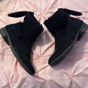 Elegant Black Suede Ankle Booties